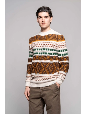 Jacquard Intarsia Round Neck Sweater