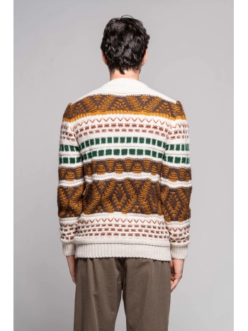 Jacquard Intarsia Round Neck Sweater