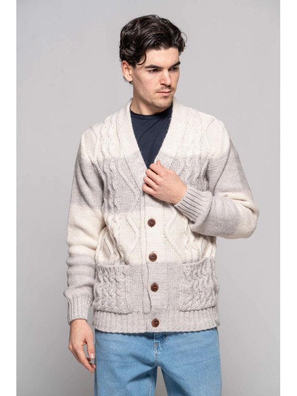CARDIGAN WITH BRAID BANDS