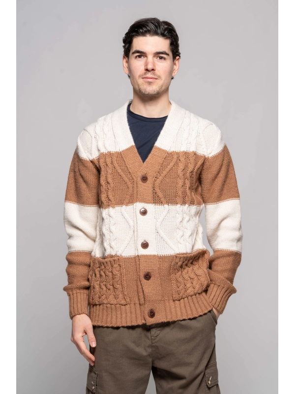 CARDIGAN FASCE TRECCE