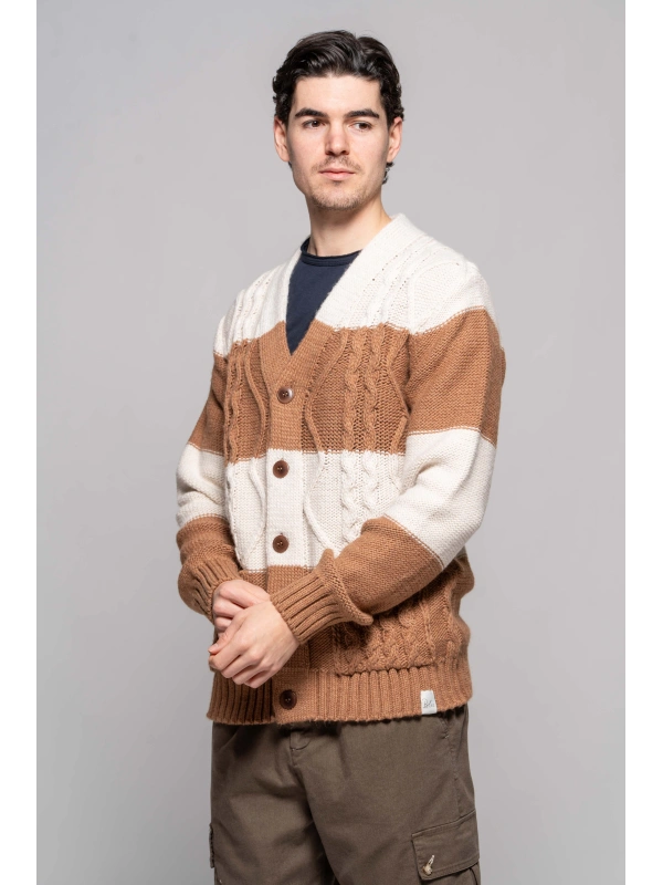 CARDIGAN FASCE TRECCE